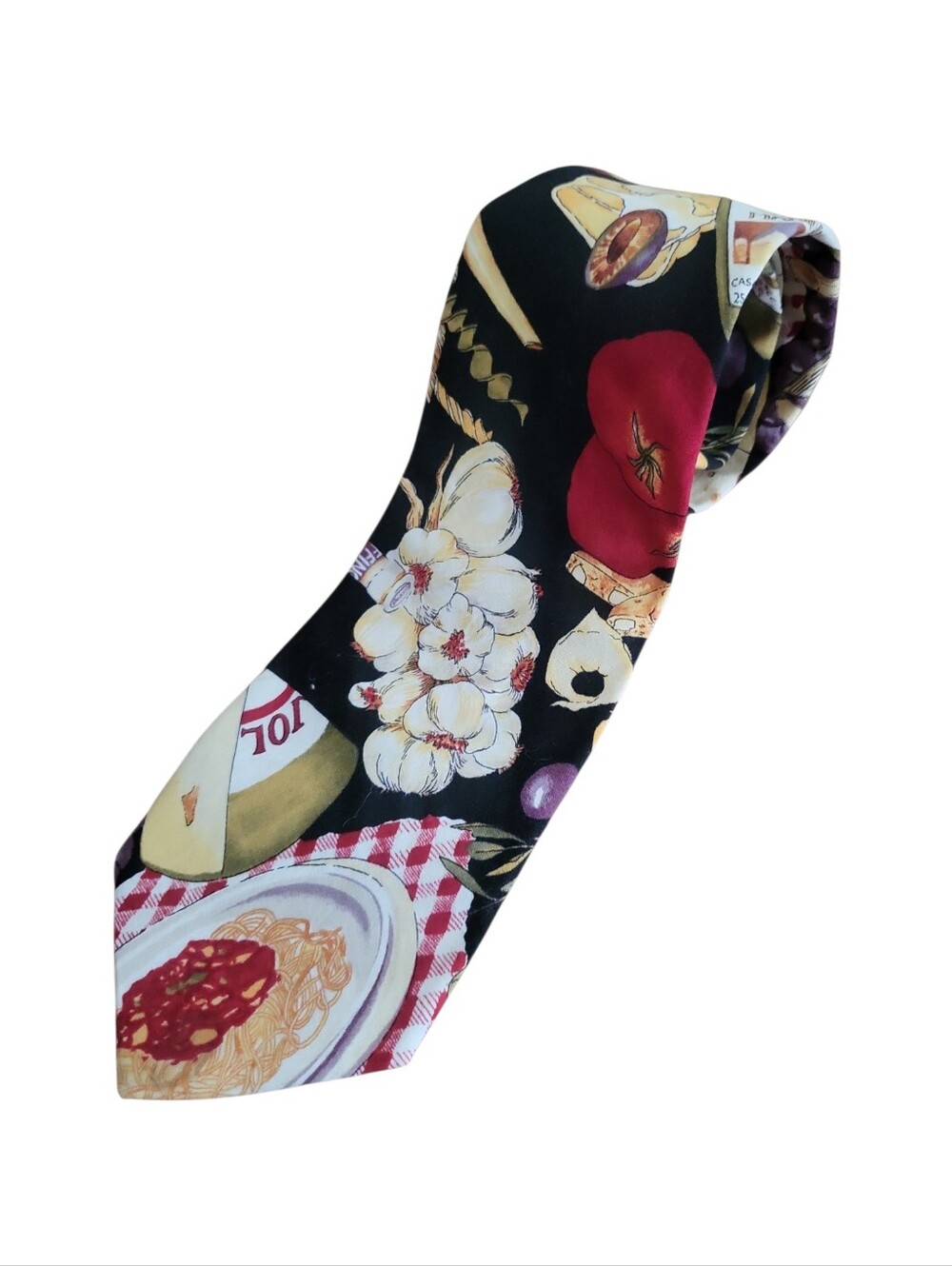 Vintage Brite Ties Foodie Pasta Dinner Garlic Necktie